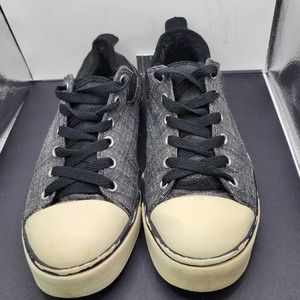 UGG Evera Women's Size 7 Black Gray Plaid Canvas Faux Fur Lined Shoes S/N 1798